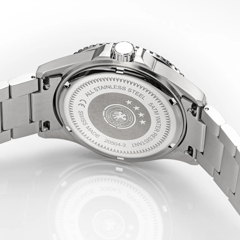 DFB Automatikuhr Quarzuhr DFB Herrenuhr mit Metallarmband. weiss(Image 5)