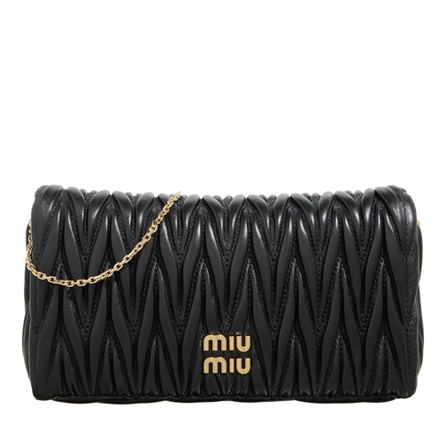 Miu Miu Matelless Nappa Leather Mini Bag  Black Cross body-väskor