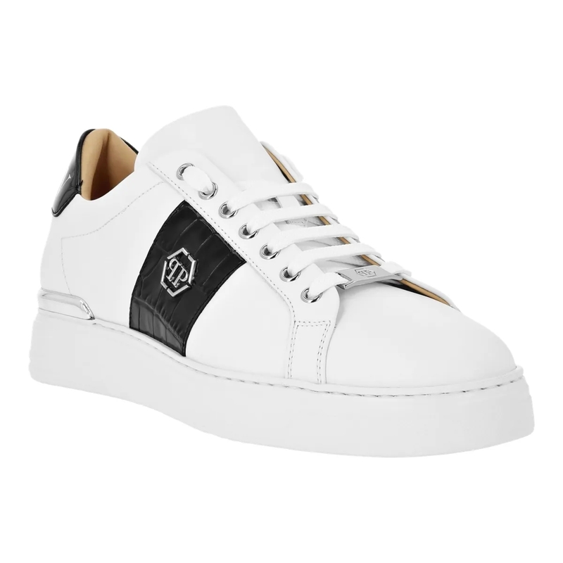 Philipp Plein Low-Top-Sneaker Lo-Top Turnschuhe Hexagon weiss