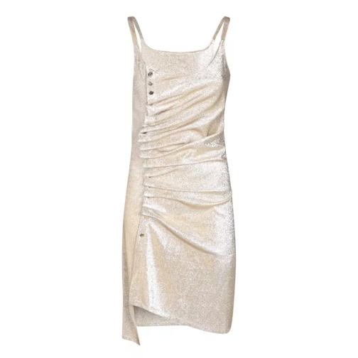 Pacco Rabanne Lurex Jersey Mini Dress Gold 