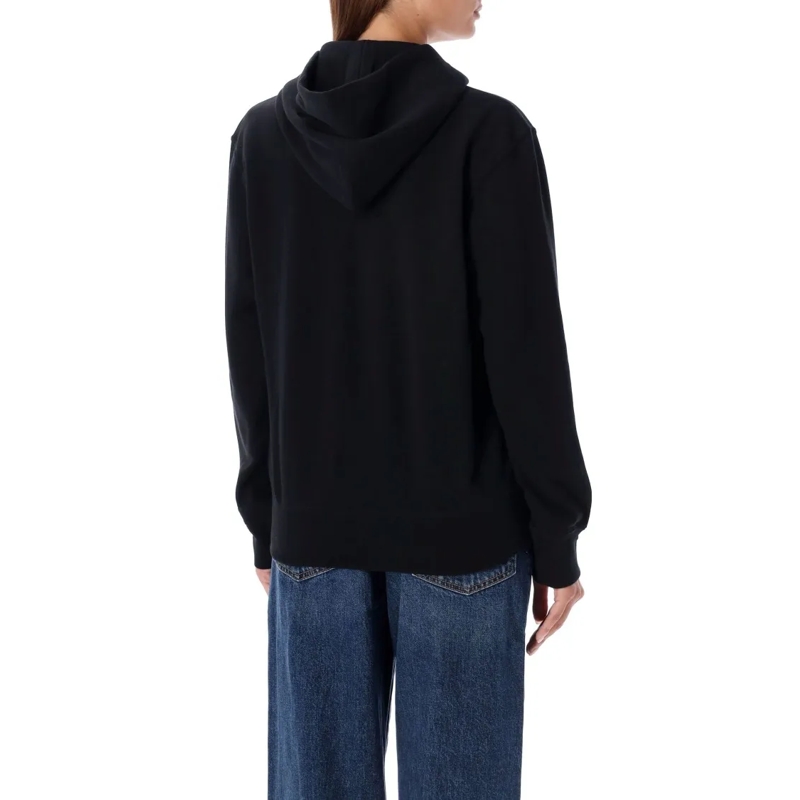Comme des Garcons  Zipped Hoodie With Double Heart Patch Black
