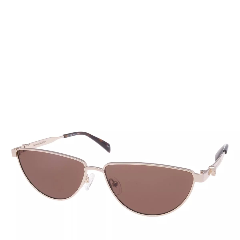 Alexander McQueen Sonnenbrille AM0456S-002 Gold-Gold-Brown