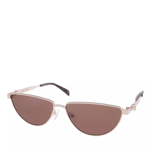 Alexander McQueen AM0456S-002 Gold-Gold-Brown Sunglasses