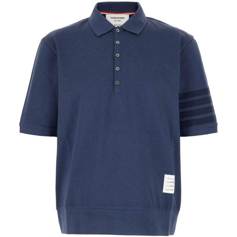 Thom Browne Polo Thom Browne Navy blue cotton polo shirt blau