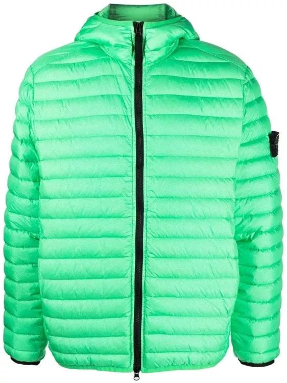 Stone Island - Panelled Down Hooded Jacket - Größe M - green