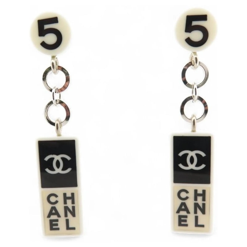 Chanel Ohrstecker NEUE CHANEL HÃ„NGEROHRSTECKER LOGO CC NUMMER 5 HAR mehrfarbig