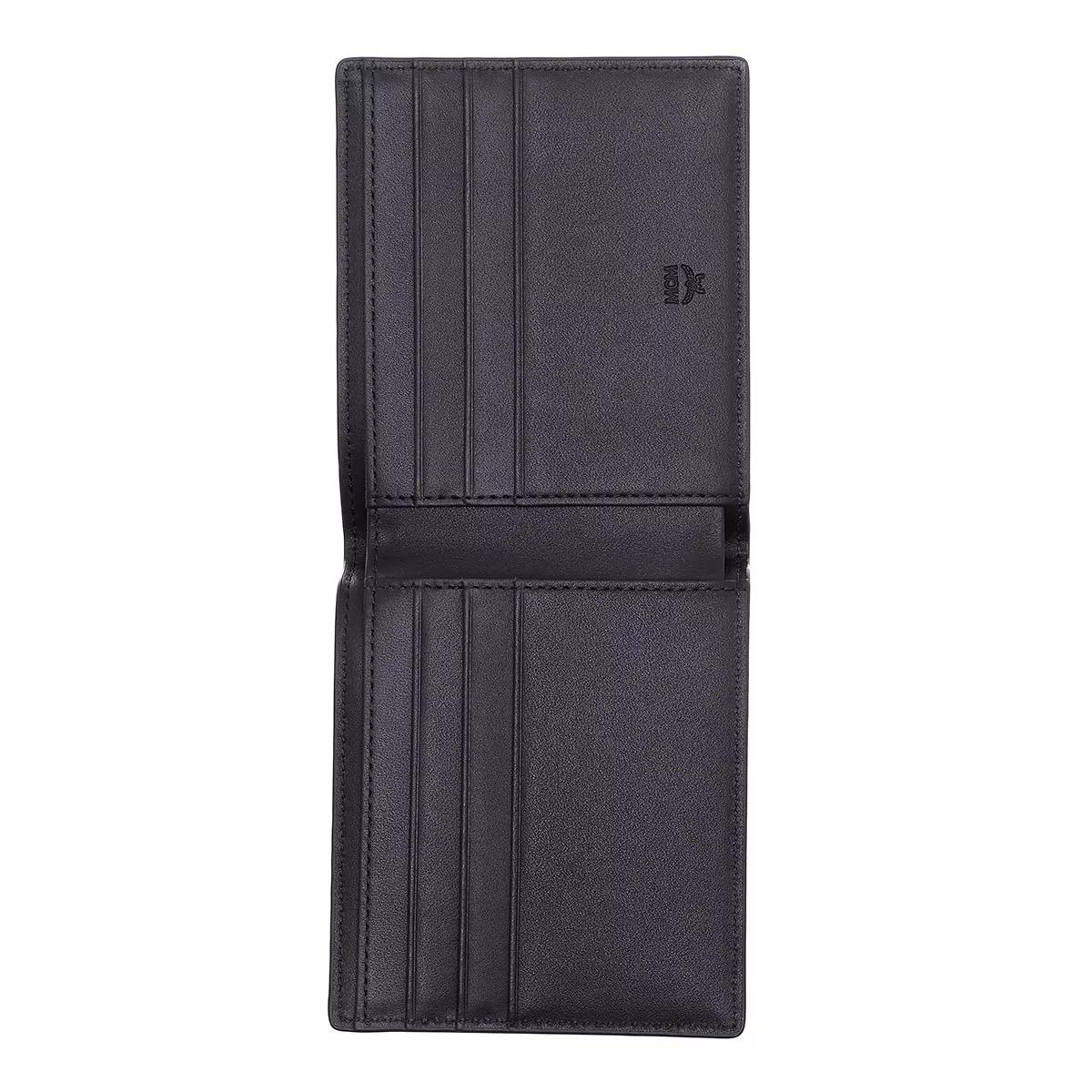 MCM Aren Visetos Original Bifold Portemonnaie Black Wallet Bi-Fold 