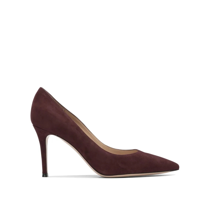 Gianvito Rossi Pumps Pointed Toe Burgundy Suede Pumps Burgundy