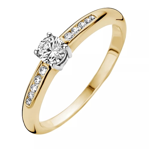 Blush Ring 1155BZI - Gold (14k) with Zirconia Yellow and White Gold Solitaire Ring