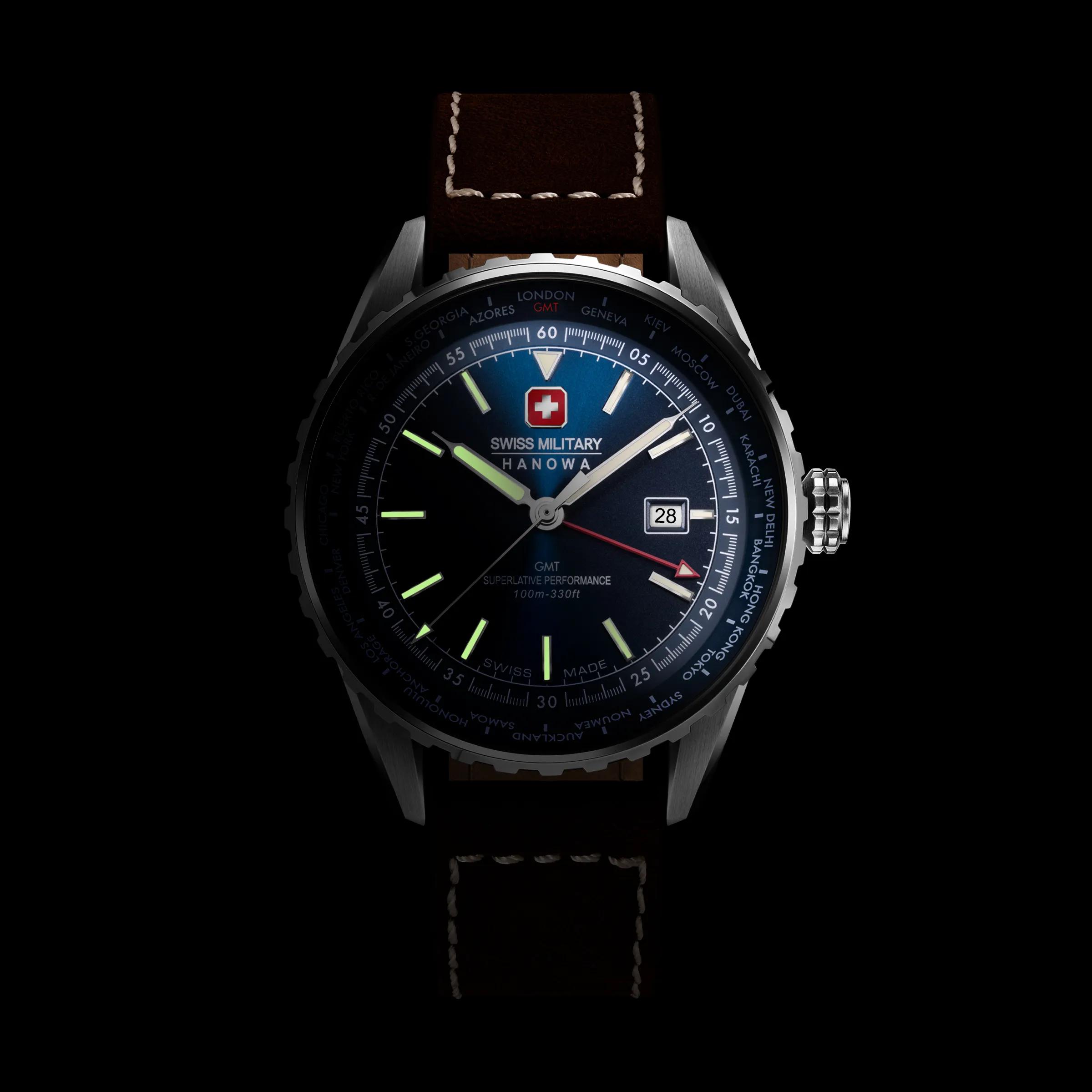 Thumbnail - Swiss Military Hanowa Uhren - Quarzuhr Afterburn Gmt - Gr. unisize - in Braun - für Damen
