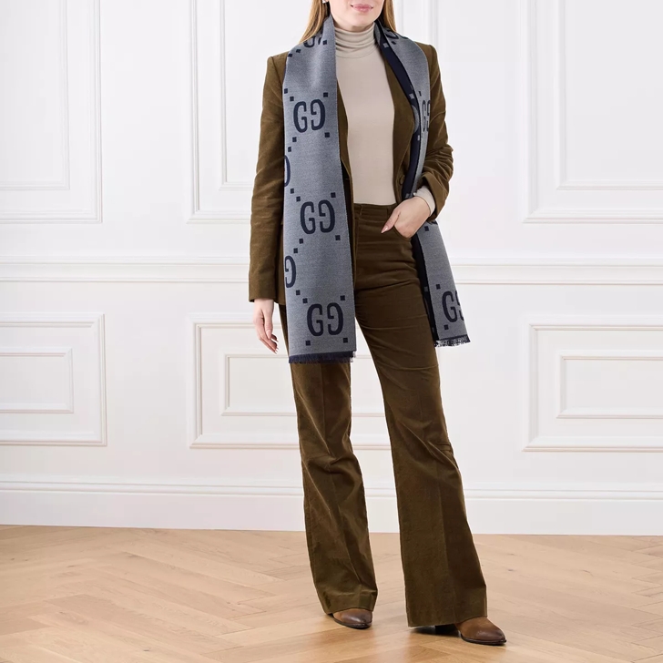 Gg jacquard wool sale silk scarf