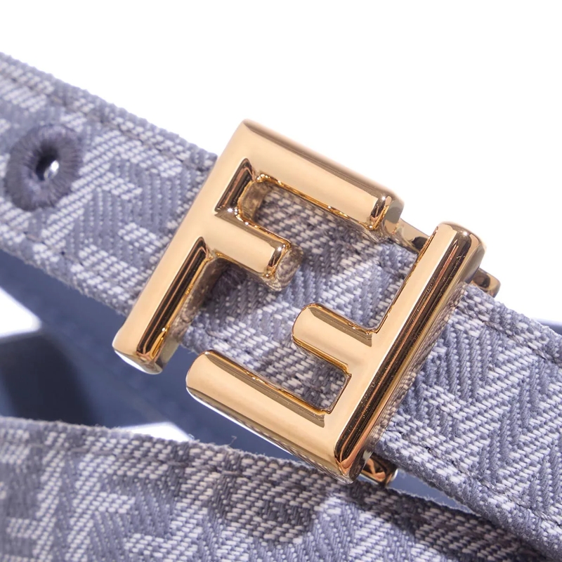 Fendi Dünner Gürtel FF Belt Denim Blue(Image 6)
