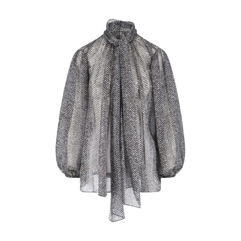 Dolce&Gabbana Overhemd Silk Chiffon Shirt – Black Black