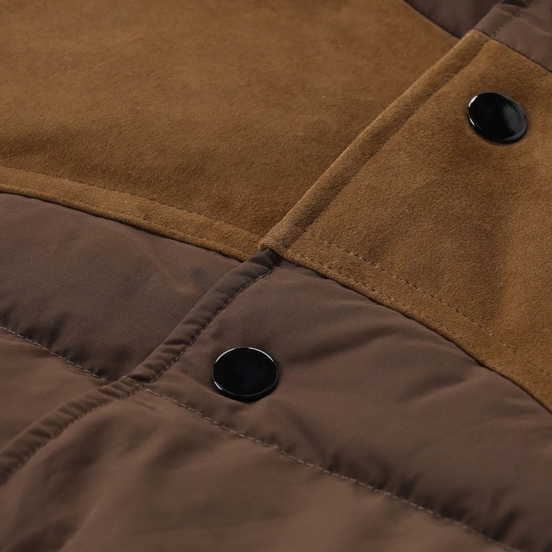 AMI Paris Jacke Steppjacke mit Daunen & Leder braun(Image 4)