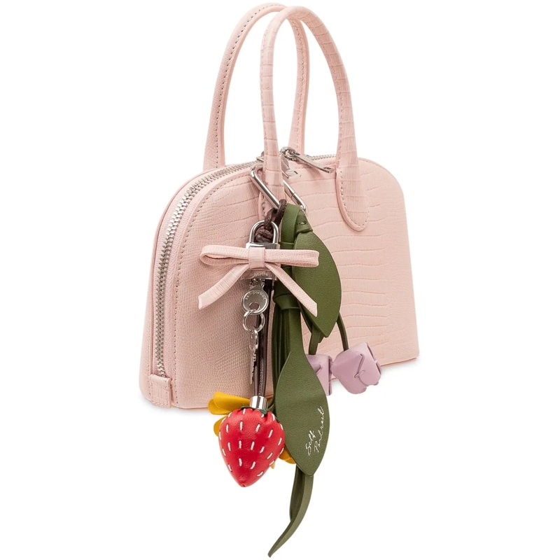 Self Portrait Schultertasche Mini Bag con Doppi Manici e Charm rose(Image 3)