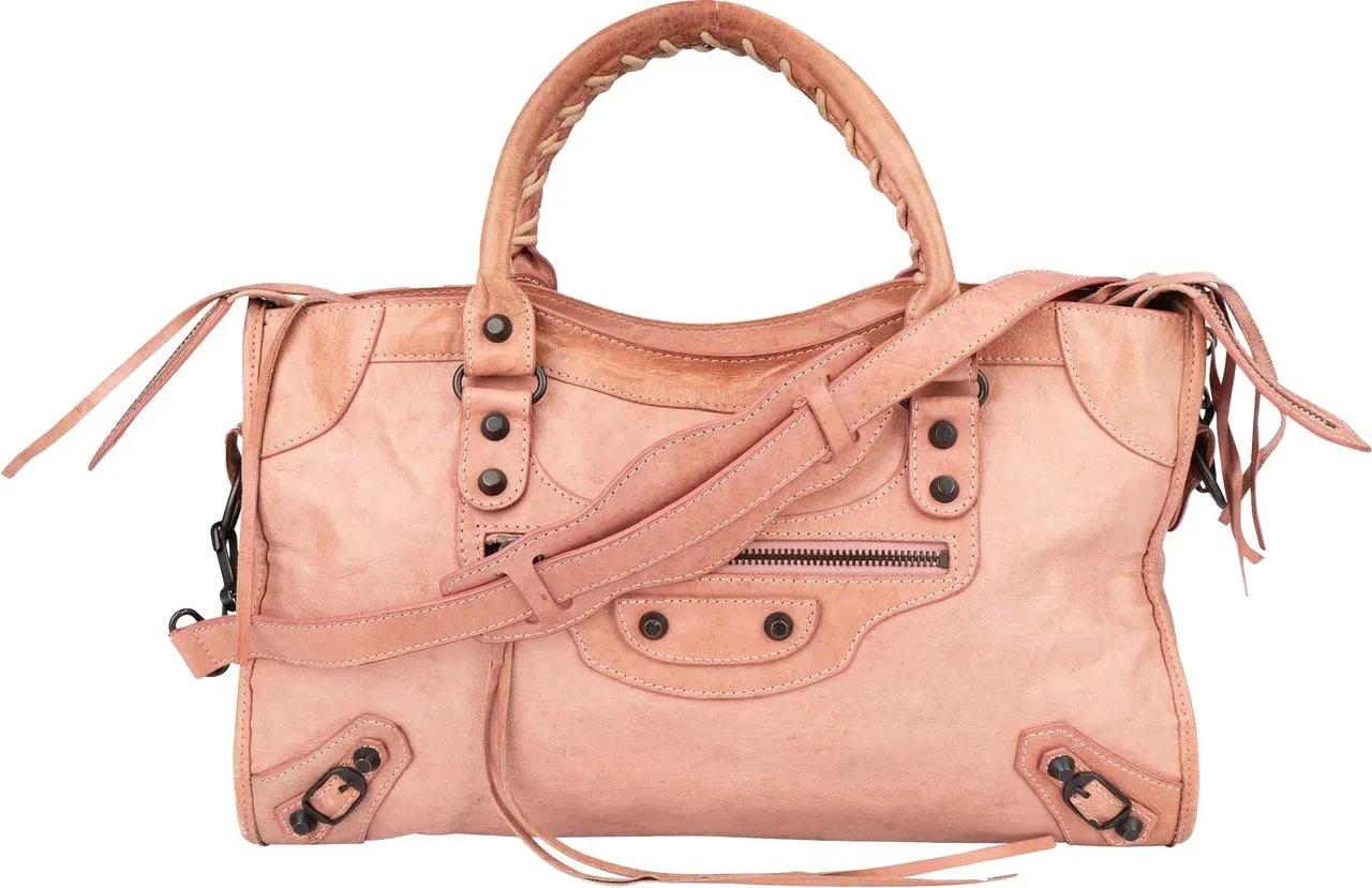 Balenciaga Crossbody Bags - Balenciaga Pink Leather City Handbag - Gr. unisize - in Gold - für Damen