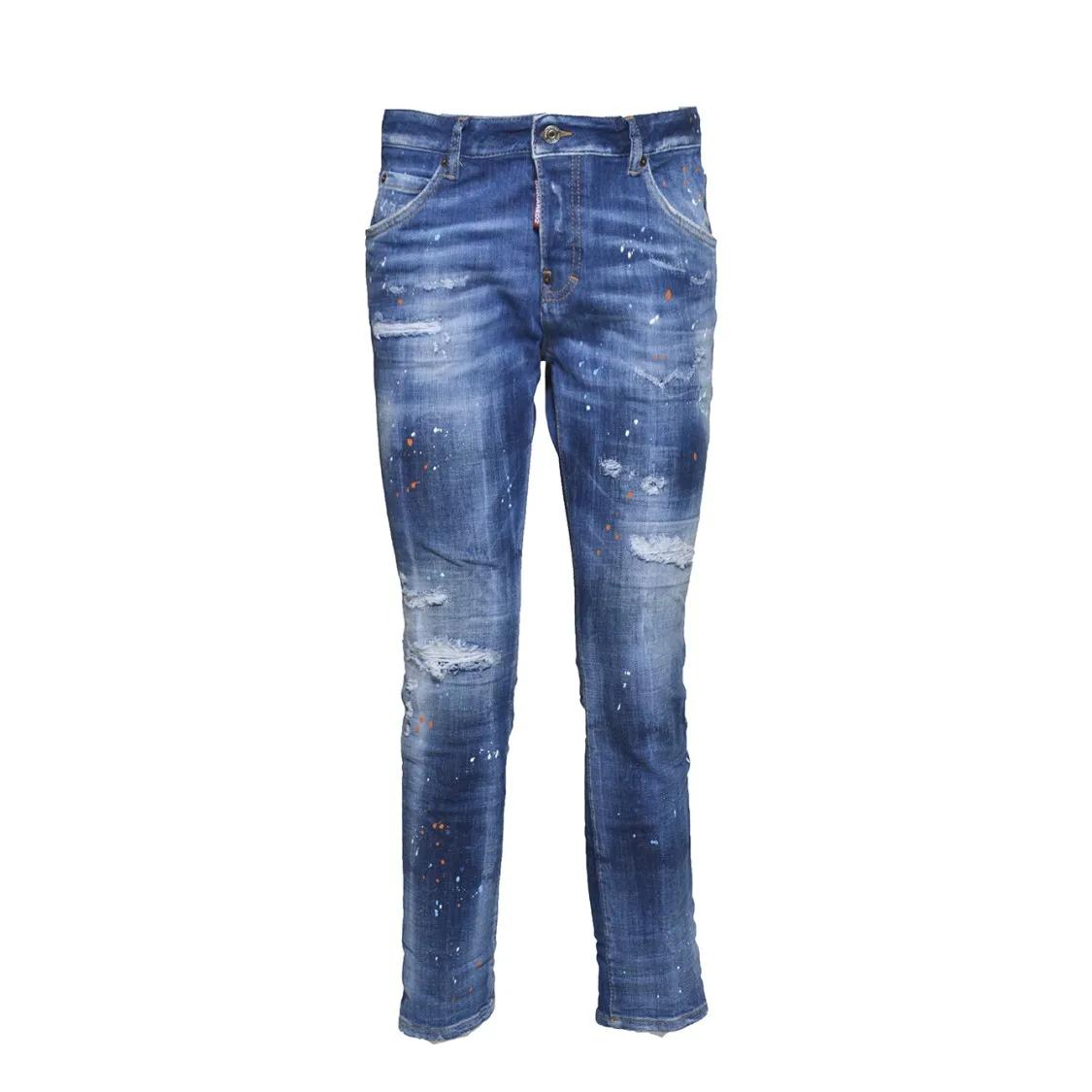 Thumbnail - Dsquared2 - Cool Girl Jean Blue Denim Patent Effect - Größe 38 - blau
