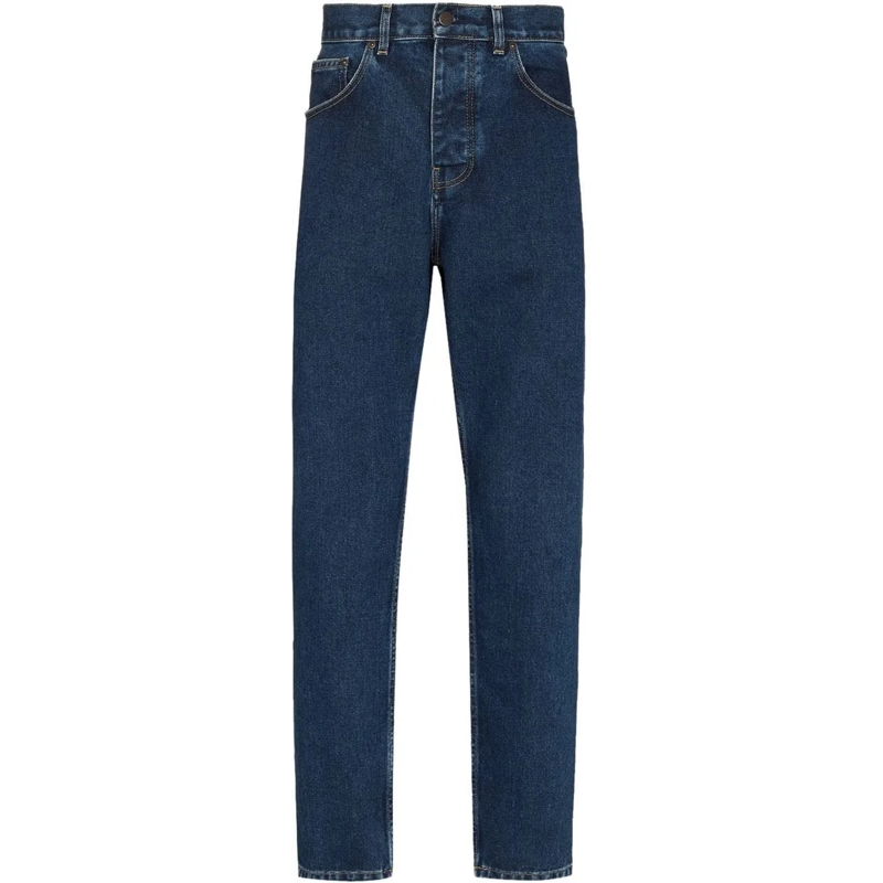 Carhartt Wip Rechte Been Jeans CARHARTT WIP NEWEL STONE WASHED BLAUE JEANS blau