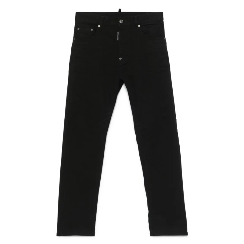 Dsquared2 Jeans Straight-Leg Black Denim With Classic Five-Pocket  Black
