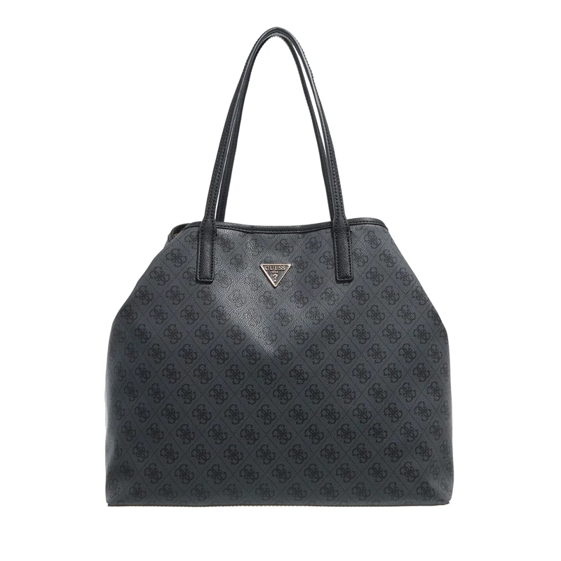 Guess Tote Victtoria Large 2 In 1 Tote Coal Logo