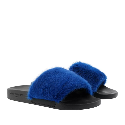 Givenchy Natural Rubber Sandals Electric Blue Slip-in skor