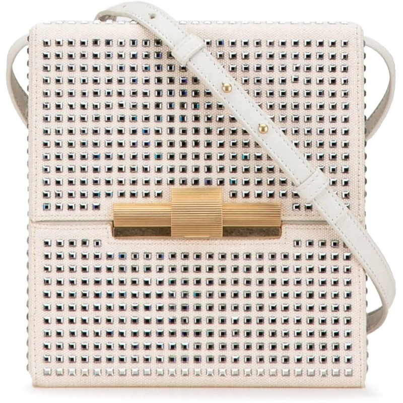 Bottega Veneta Schultertasche Crystal Embellished Canvas Daisey Crossbody braun