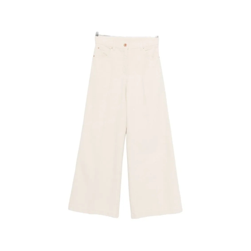 Aspesi Jeans Relaxed Fit Wide-Leg Pants With High Waist And Tex Red