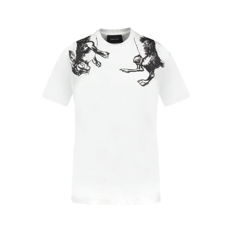 Simone Rocha T-Shirt Hare Illustration T Shirt - Cotton - White White