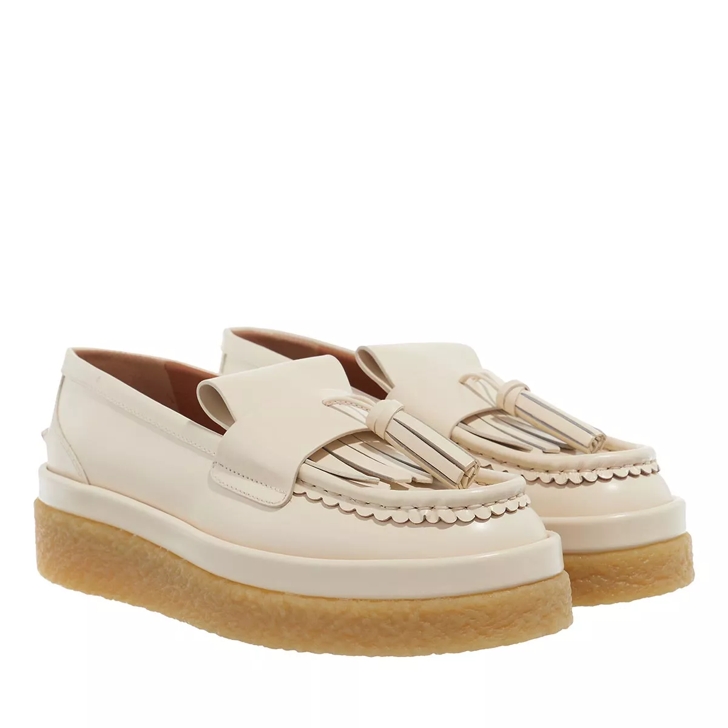 Chloe Jamie Moccasin Leather Eggshell Loafer