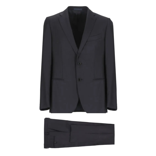 Emanuela Caruso Anzugkombinationen Dark Blue Wool Suit Blue