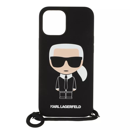 Karl Lagerfeld Ikonik Karl With Cord Iphone12pm Black Étui pour téléphone portable
