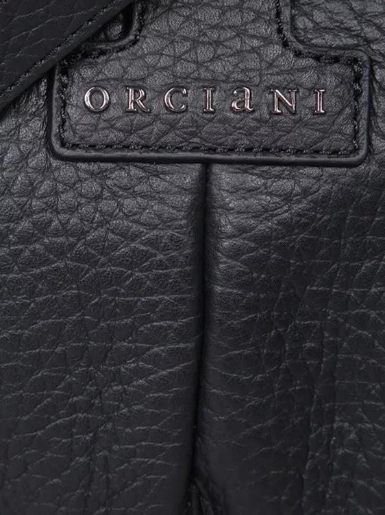 Orciani Shoppers Grained Leather Bag in zwart