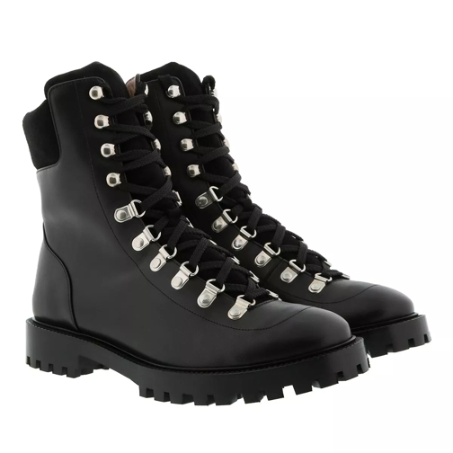 INCH2 Grunge Hiking Boots Leather Black Lace up Boots