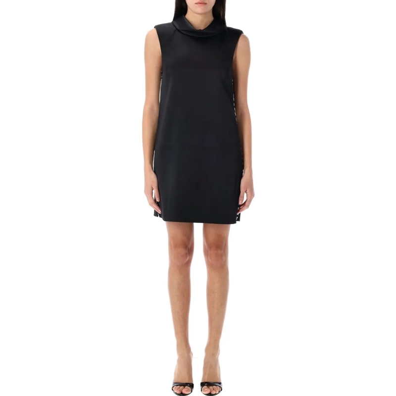 Self Portrait Mini-jurk Satin Chain Detail Mini Dress Black