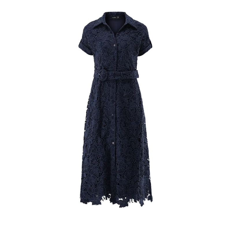 VAN LAACK Maxikleid Kleid Modern Fit Uni dunkel-blau