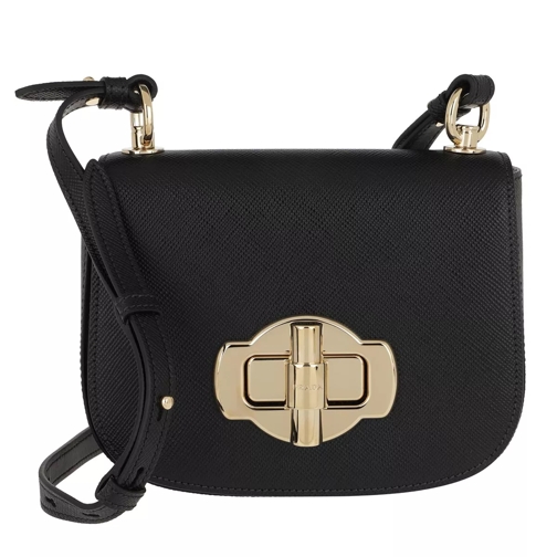 Prada Saffiano Lock Crossbody Bag Leather Black Cross body-väskor