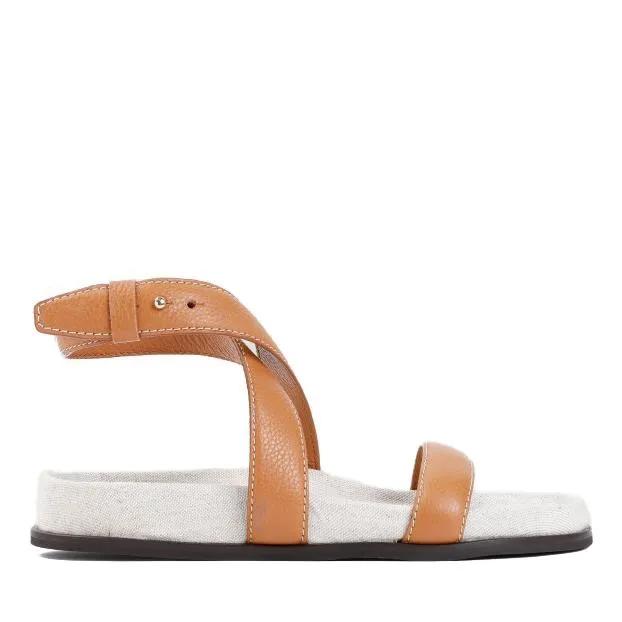 TOTEME Sandalen & Sandaletten - Tan Brown Leather Chunky Sandal - Gr. 36 (EU) - in Braun - für Damen