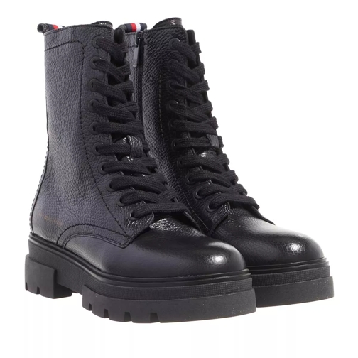 Tommy Hilfiger Monochromatic Lace Up Boot Black Schnürstiefel
