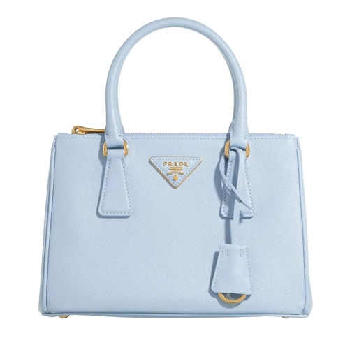 Prada Galleria Mini Handbag Saffiano Lux Light Blue Tote