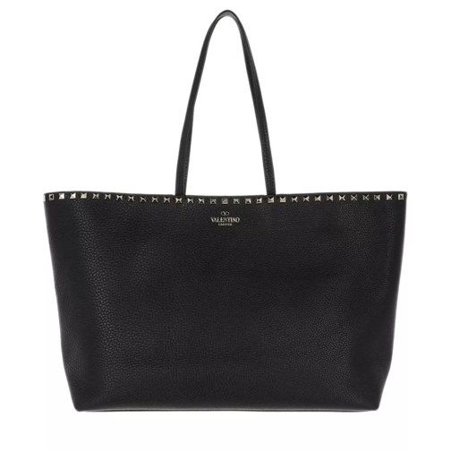 Valentino Garavani Rockstud Studded Shopping Bag Leather Black Shoppingväska