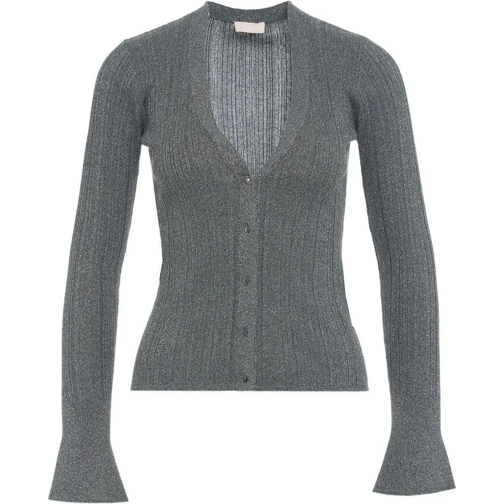 LIU JO Langärmelige Oberteile Lurex� knit cardigan grau