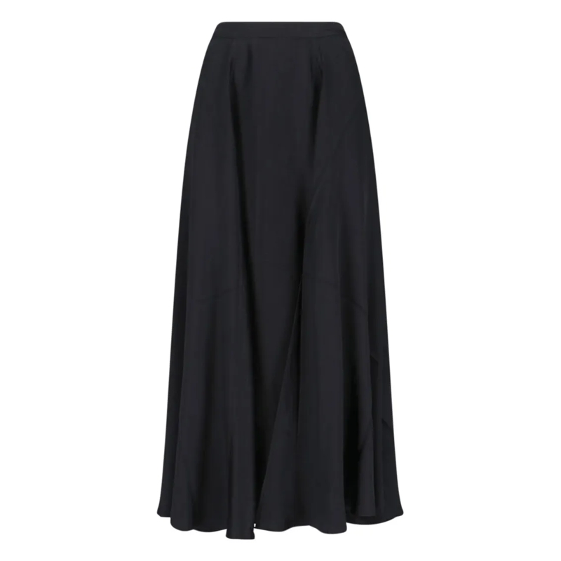 Anine Bing  "Christina" Midi Skirt In Black Silk Blend Black