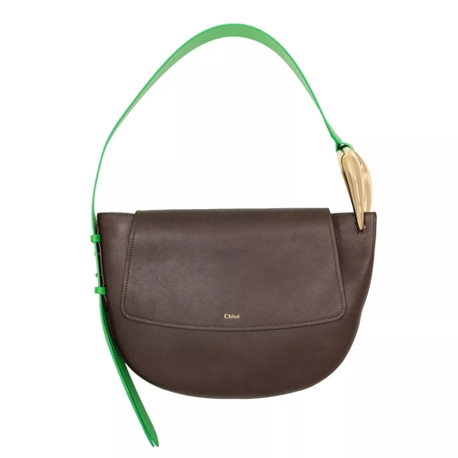Chloé Kiss Shoulder Bag Leather Brown/Green Crossbody Bag