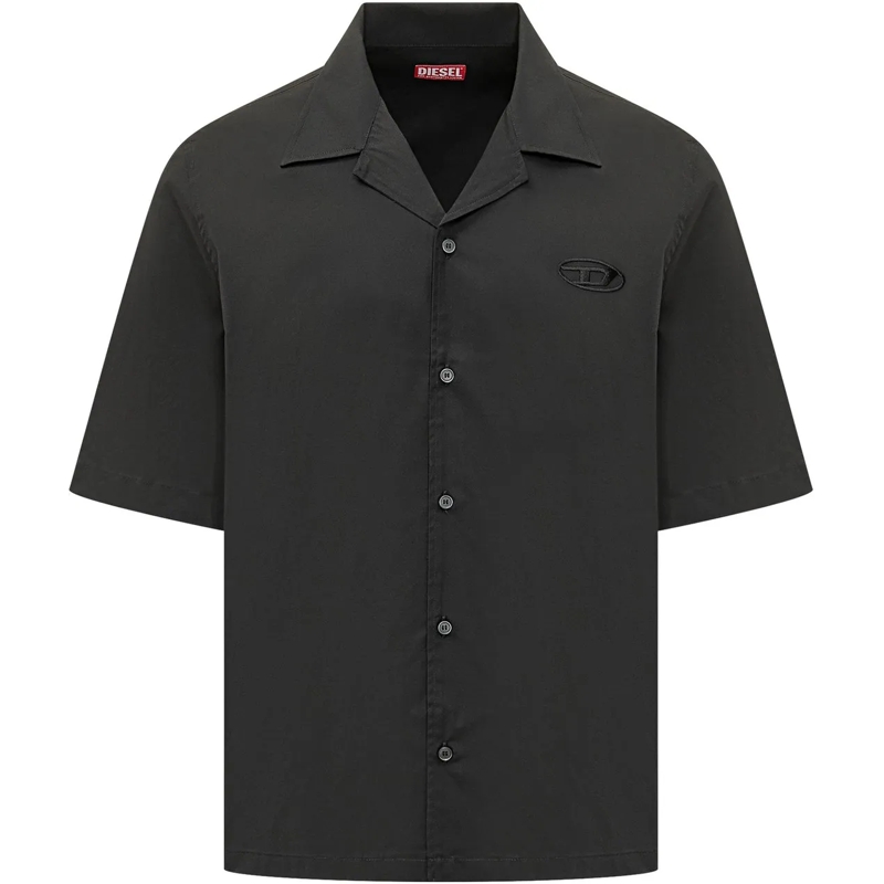 Diesel Haut décontracté Camicia A Maniche Corte Con Colletto Aperto schwarz
