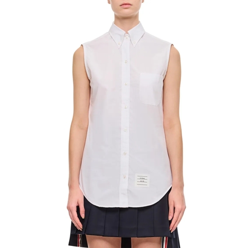 Thom Browne Hemden Classic Sleeveless Point Collar Shirt White