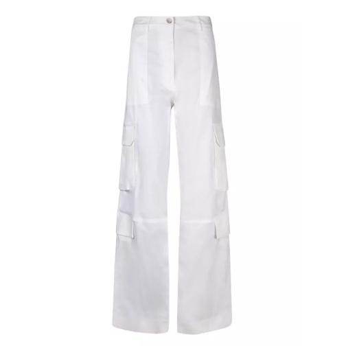 Blanca Vita Cargo Pants In Stretch Drill Fabric White 