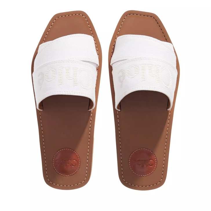 Chloe woody slides discount white