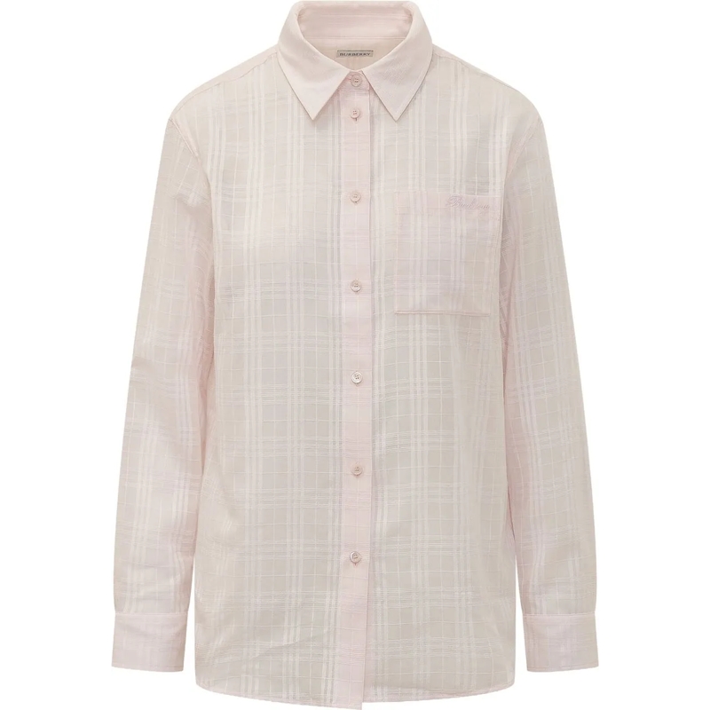 Burberry Bluse Camicia Emma a Quadri con Ricamo Logo rose