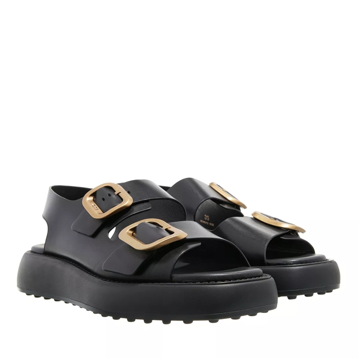 Tod s Double Buckle Sandals Black Sandal