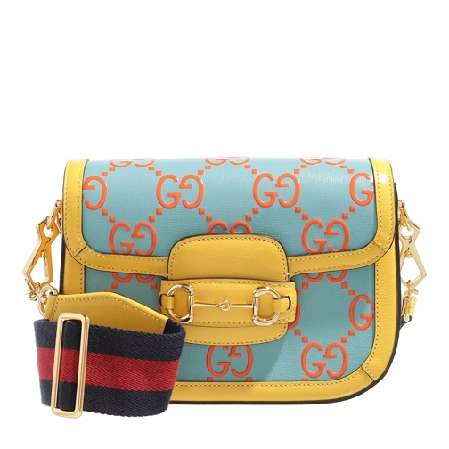Gucci Horsebit 1955 Shoulder Bag Azure/Yellow Crossbody Bag